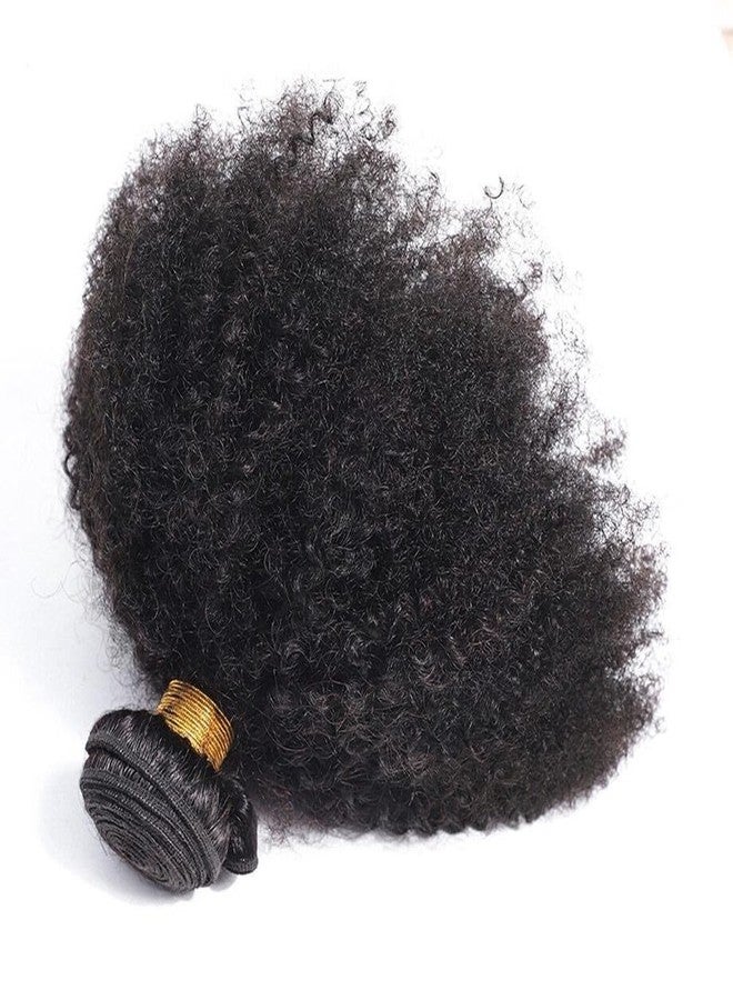 feibin Mongolian Afro Kinky Curly Bundles Human Hair 1 Single Bundle 14 Inch 4B 4C Afro Curly Weave Virgin Hair Kinky Coily Afro Kinky Bulk Kinky Curly Human Hair Bundles Natural Black Hair Extensions - Image 5